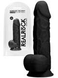 RealRock - Dildo Silicona con Testculos - Negro