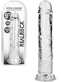 RealRock - Dildo 9 inch sin testculos - Crystal Clear
